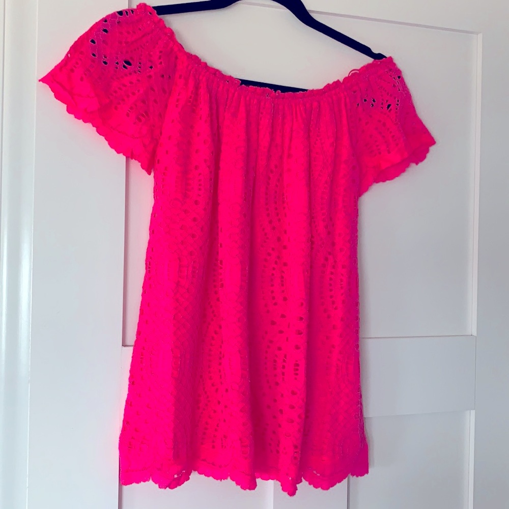 Lilly hot pink lace top